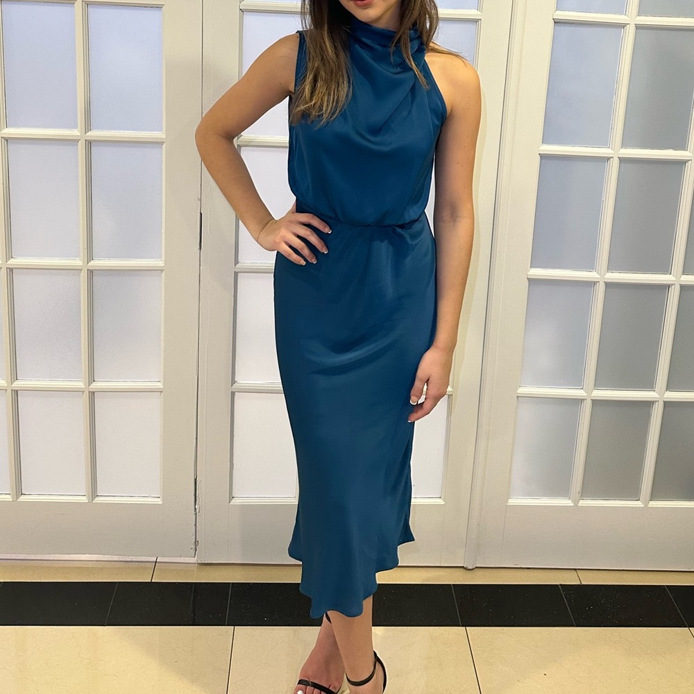 Silk blue dress